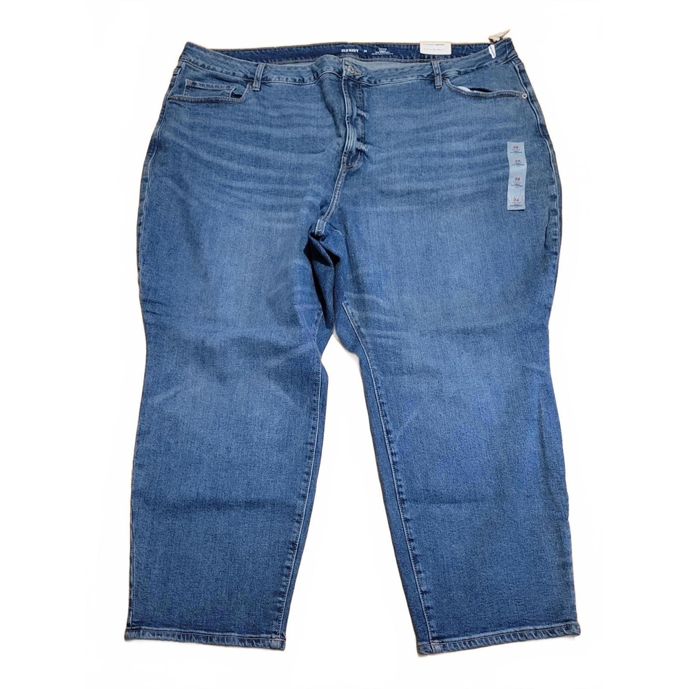 Old Navy Womens High-Rise Curvy O.G. Straight Ankle Jeans Blue Size 28 New